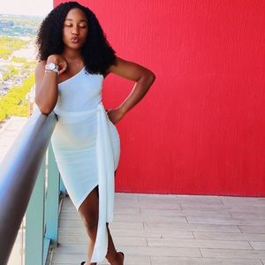 Super Cute White Asymmetrical Summer Dress